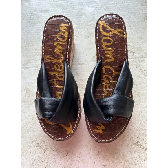 Sam Edelman Women's Sz 38.5 Metallic Wedge Sandals - Picture 2 of 12